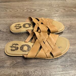 Sorel Ella Slide Sandal Camel Brown size 8
